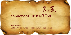 Kenderesi Bibiána névjegykártya